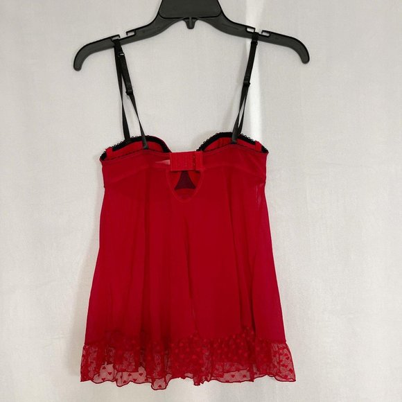 Passion Forever Red Black Heart Lace Lingerie - Picture 2 of 4